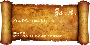 Zsuffa Ametiszt névjegykártya